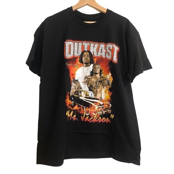 Outkast 90’s Retro Rap Black Tshirt Men’s Size Medium - Picture 1 of 2